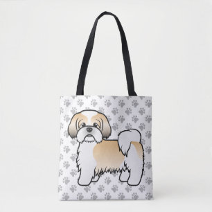 Bolso De Tela Perro De Dibujos Animados De Raza Shih Tzu Dorado