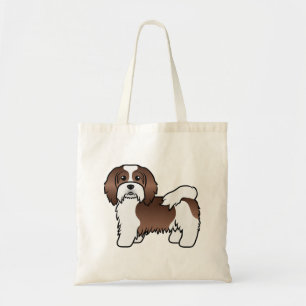Bolso De Tela Perro de dibujos animados Havanés Piebald de choco
