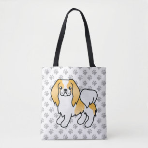 Bolso De Tela Perro de dibujos animados japonés Chin blanco y li