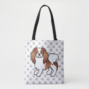 Bolso De Tela Perro de dibujos animados japonés Chin rojo y blan