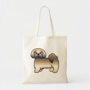 Bolso De Tela Perro de dibujos animados Lhasa Apso amarillo sabl