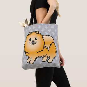 Bolso De Tela Perro de dibujos animados pomerania con abrigo nar