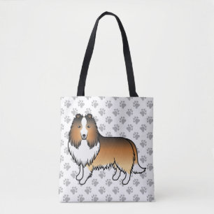 Bolso De Tela Perro de dibujos animados Sable Shetland Sheepdog