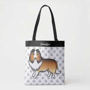 Bolso De Tela Perro de dibujos animados Sable Shetland Sheepdog
