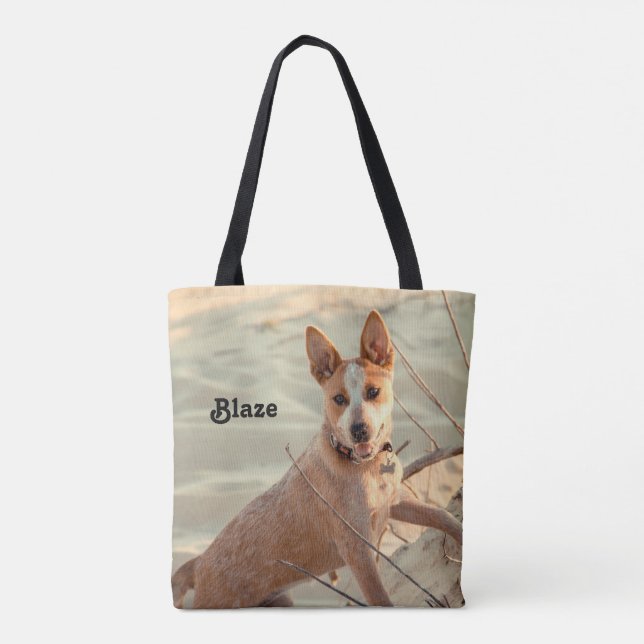 Bolso De Tela Perro de ganado rojo australiano - Heeler - en la  (Reverso)