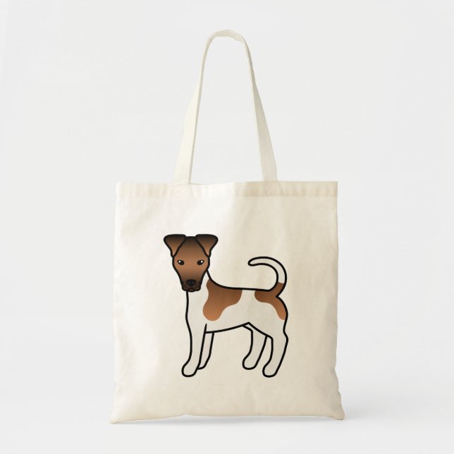 Bolso De Tela Perro de la caricatura suave de Fox Terrier (Frente)