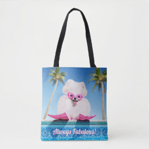 Bolso De Tela Perro De La Piscina En Los Flippers