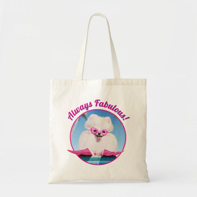 Bolso De Tela Perro De La Piscina En Los Flippers (Frente)