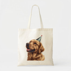 Bolso De Tela Perro de la recuperación dorada del cumpleaños