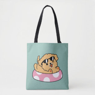 Bolso De Tela Perro de la Vibes de Verano - Cachorro flotante co