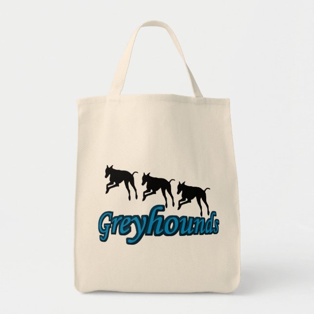 Bolso De Tela Perro de las siluetas de Greyhound (Frente)