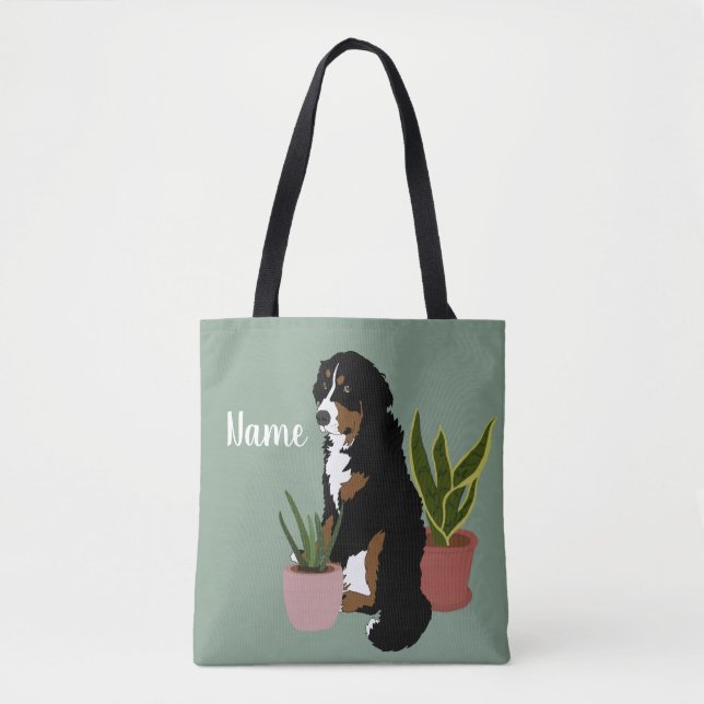 Bolso De Tela Perro de montaña Bernese Personalizable (Anverso)