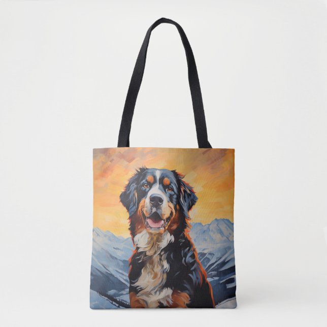 Bolso De Tela Perro de montaña de Bernese (Anverso)