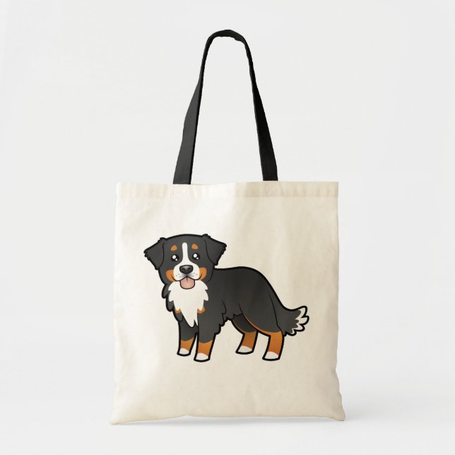 Bolso De Tela Perro de montaña de Bernese del dibujo animado (Frente)