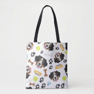 Bolso De Tela Perro de montaña de Bernese sonriente del perro