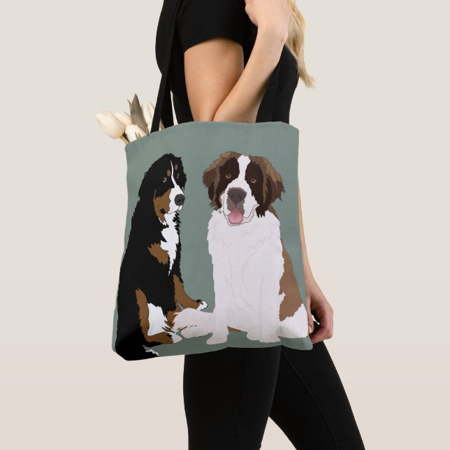 Bolso De Tela Perro de montaña de San Bernardo y Bernés  (Detalle)
