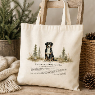 Bolso De Tela Perro de montaña Entlebucher Acuarela Cita de raza