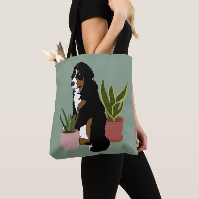 Bolso De Tela Perro de montaña personalizable Bernese (Detalle)