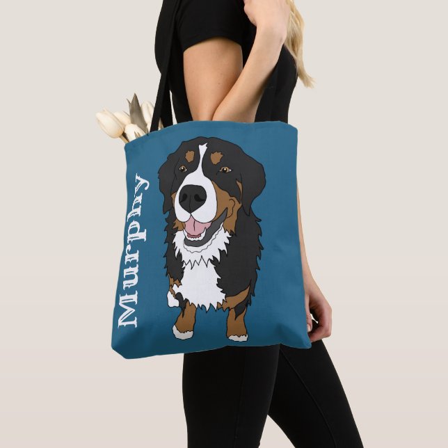 Bolso De Tela Perro de montaña personalizable Bernese (Detalle)