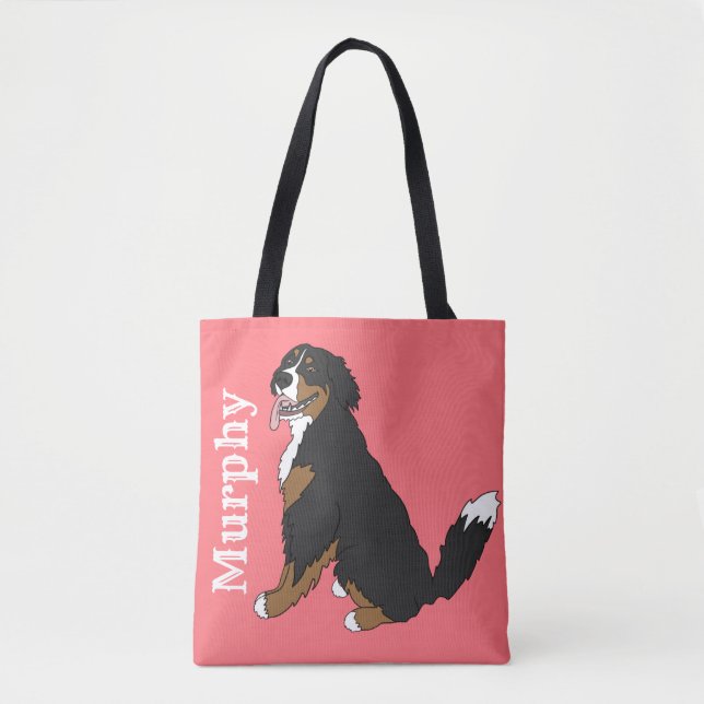 Bolso De Tela Perro de montaña personalizable Bernese (Anverso)