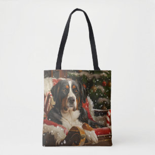 Bolso De Tela Perro de montaña suizo grande Navidad Festivo