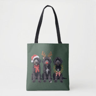 Bolso De Tela Perro de Navidad Goldendoodle Negro Doodle Mamá In