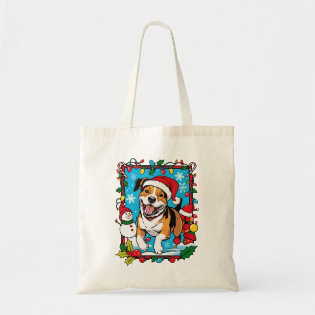 Bolso De Tela Perro de Navidades Cute (Frente)