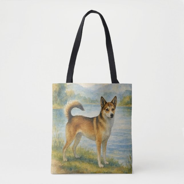 Bolso De Tela Perro de Noruega Lundehund (Anverso)