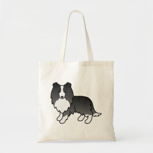 Bolso De Tela Perro de oveja Shetland negro Sheltie Perro de car