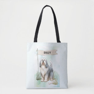 Bolso De Tela Perro de pastor de tierras bajas polaco Acuarela P