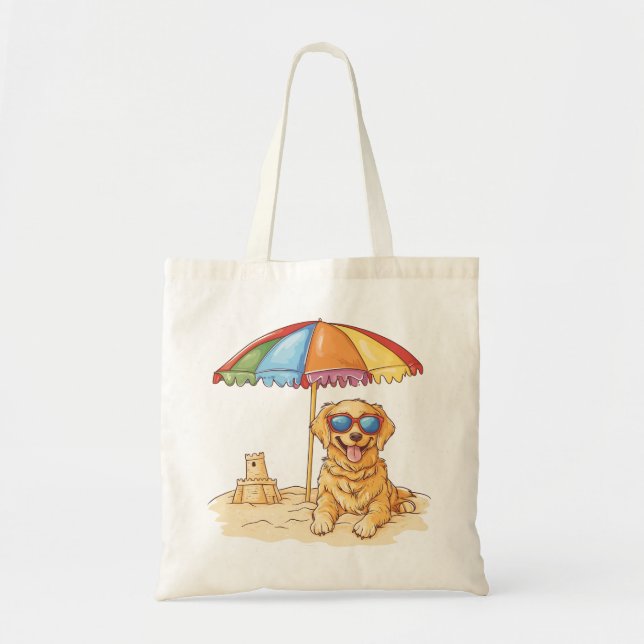 Bolso De Tela Perro de playa Golden Retriever (Frente)