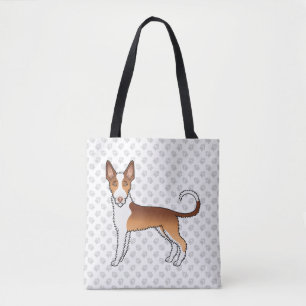 Bolso De Tela Perro De Raza Ibizan Hound De Pelo Rizado Rojo Y B