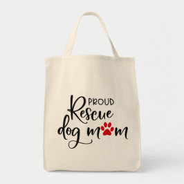 Bolso De Tela Perro de rescate - "Orgulloso Rescate Perro Mamá" 