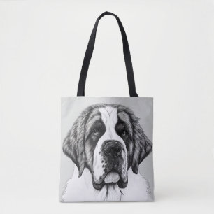 Bolso De Tela Perro de San Bernardo Naturaleza salvaje Ilustraci