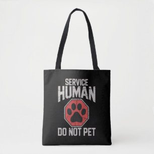Bolso De Tela Perro de Servicio Humano No Acacaricie Rescatista