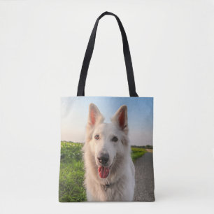 Bolso De Tela Perro de Shephard Alemán Blanco