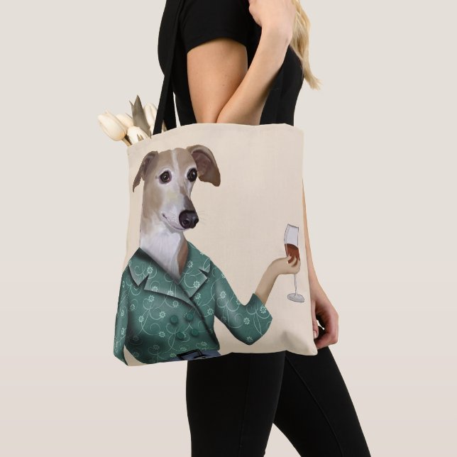 Bolso De Tela Perro de vino Greyhound (Detalle)