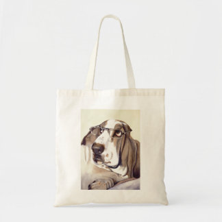 Bolso De Tela Perro del Bassett pintado en Acuarela