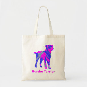 Bolso De Tela Perro del borde del territorio rosa caliente y azu