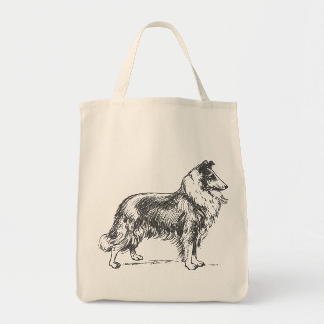 Bolso De Tela Perro del collie (Frente)