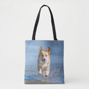 Bolso De Tela Perro del Corgi Galés del Pembroke que corre en l