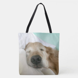 Bolso De Tela Perro del golden retriever dormido en la almohada