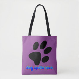 Bolso De Tela Perro Deletrea Amor con Huella de Pezuña