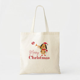 Bolso De Tela Perro divertido de Navidad