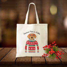 Bolso De Tela Perro divertido llevando gafas, Navidades feos sué