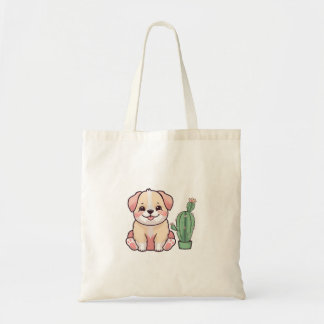 Bolso De Tela Perro dulce con cactus