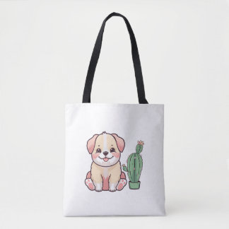 Bolso De Tela Perro dulce con cactus