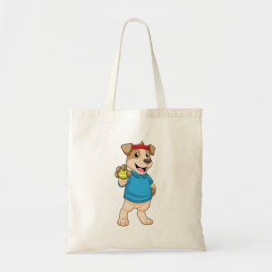 Bolso De Tela Perro en el tenis con baile de tenis