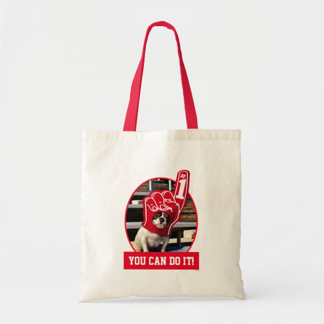 Bolso De Tela Perro en la mano de espuma (Frente)