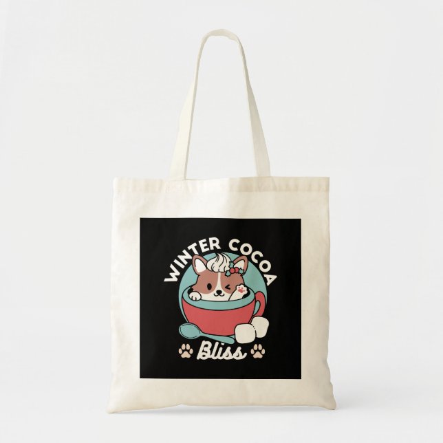 Bolso De Tela Perro en taza festiva para vibraciones de vacacion (Frente)